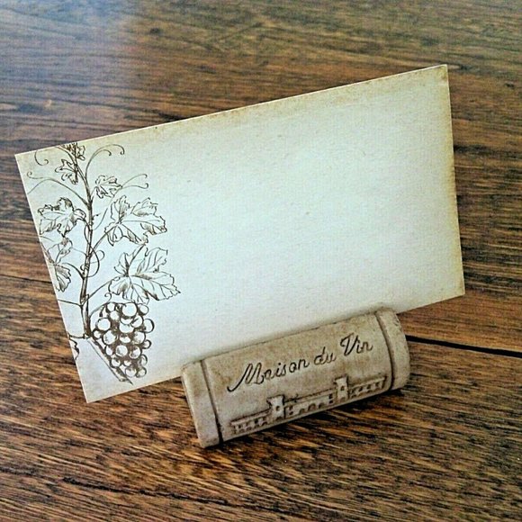 Box 4 Place Setting Card Holders Ceramic Wine Corks Guest Dinner Wedding Party - Picture 1 of 16